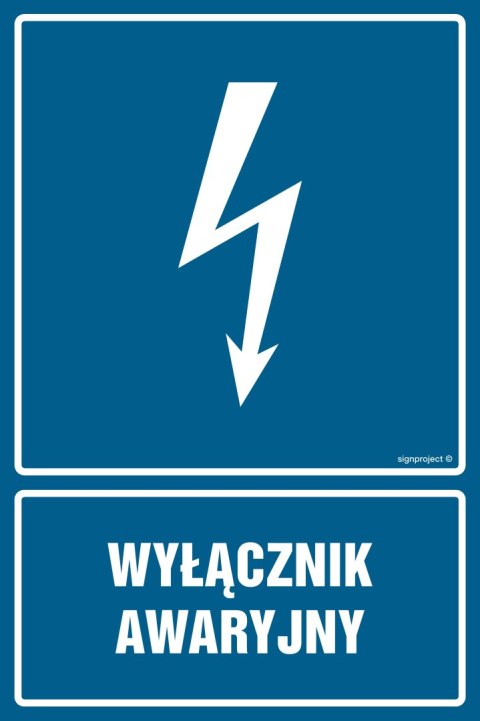 Znak HG032 Wyłącznik awaryjny - arkusz 9 naklejek, 50x75 mm, FN - Folia samoprzylepna Znak HG032 Wyłącznik awaryjny - arkusz 9 naklejek, 50x75 mm, FN - Folia samoprzylepna