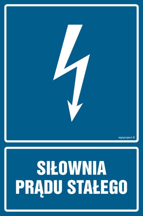 Znak HG045 Siłownia prądu stałego, 75x100 mm, PN - Płyta 1 mm Znak HG045 Siłownia prądu stałego, 75x100 mm, PN - Płyta 1 mm
