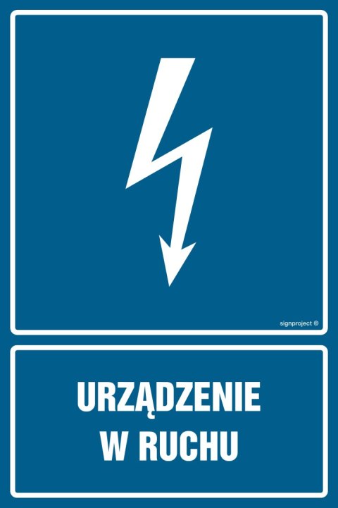 Znak HG053 Urządzenie w ruchu, 75x100 mm, FN - Folia samoprzylepna Znak HG053 Urządzenie w ruchu, 75x100 mm, FN - Folia samoprzylepna