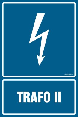 Znak HG054 Trafo II, 350x525 mm, PN - Płyta 1 mm
