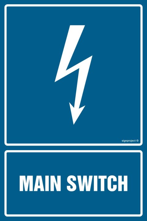 Znak HG056 Main switch, 200x300 mm, FN - Folia samoprzylepna Znak HG056 Main switch, 200x300 mm, FN - Folia samoprzylepna