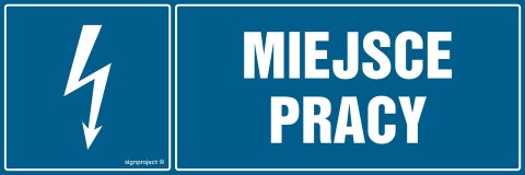 Znak HH001 Miejsce pracy, 150x50 mm, PN - Płyta 1 mm Znak HH001 Miejsce pracy, 150x50 mm, PN - Płyta 1 mm