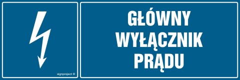 Znak HH014 Główny wyłącznik prądu, 150x50 mm, PN - Płyta 1 mm Znak HH014 Główny wyłącznik prądu, 150x50 mm, PN - Płyta 1 mm
