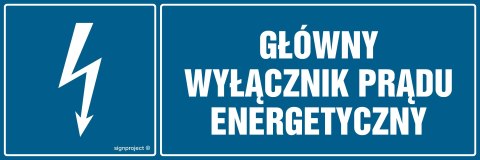 Znak HH015 Główny wyłącznik energetyczny prądu, 200x67 mm, FN - Folia samoprzylepna Znak HH015 Główny wyłącznik energetyczny prądu, 200x67 mm, FN - Folia samoprzylepna