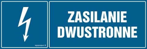 Znak HH031 Zasilanie dwustronne, 450x150 mm, FN - Folia samoprzylepna Znak HH031 Zasilanie dwustronne, 450x150 mm, FN - Folia samoprzylepna