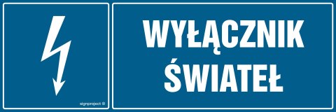 Znak HH035 Wyłącznik świateł, 200x67 mm, FN - Folia samoprzylepna Znak HH035 Wyłącznik świateł, 200x67 mm, FN - Folia samoprzylepna