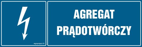 Znak HH037 Agregat prądotwórczy, 300x100 mm, PN - Płyta 1 mm Znak HH037 Agregat prądotwórczy, 300x100 mm, PN - Płyta 1 mm