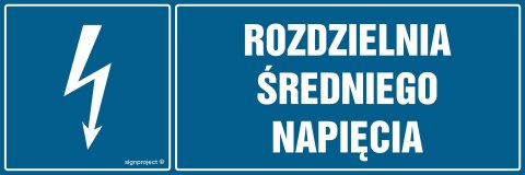 Znak HH043 Rozdzielnia średniego napięcia, 200x67 mm, PN - Płyta 1 mm Znak HH043 Rozdzielnia średniego napięcia, 200x67 mm, PN - Płyta 1 mm