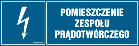 Znak HH048 Pomieszczenie zespołu prądotwórczego, 200x67 mm, PN - Płyta 1 mm Znak HH048 Pomieszczenie zespołu prądotwórczego, 200x67 mm, PN - Płyta 1 mm