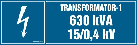 Znak HI005 Transformator-1 630 kVA 15/0.4 kV - arkusz 8 naklejek - arkusz 8 naklejek, 100x33 mm, FN - Folia samoprzylepna Znak HI005 Transformator-1 630 kVA 15/0.4 kV - arkusz 8 naklejek - arkusz 8 naklejek, 100x33 mm, FN - Folia samoprzylepna