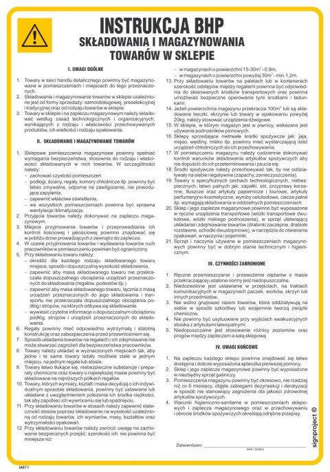 IAE11 Instrukcja BHP składowania i transportowania butli tlenowych i acetylenowych, 245x350 mm, FN - Folia samoprzylepna IAE11 Instrukcja BHP składowania i transportowania butli tlenowych i acetylenowych, 245x350 mm, FN - Folia samoprzylepna