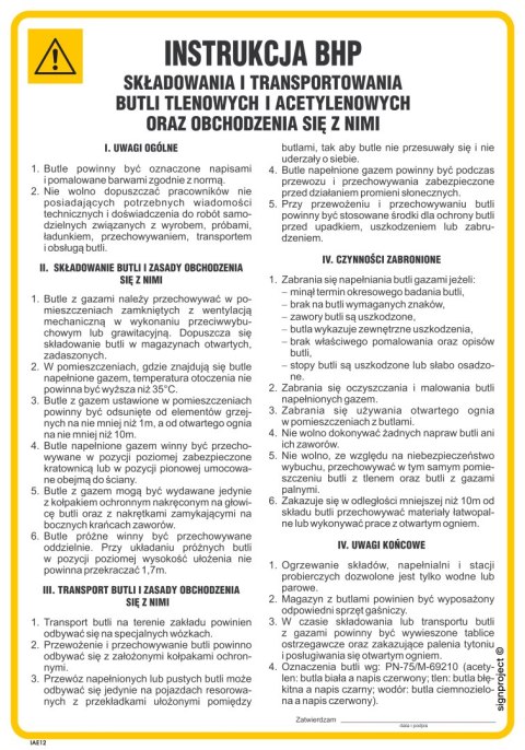 IAE12 Instrukcja składowania i magazynowania towarów w sklepie, 245x350 mm, FN - Folia samoprzylepna IAE12 Instrukcja składowania i magazynowania towarów w sklepie, 245x350 mm, FN - Folia samoprzylepna