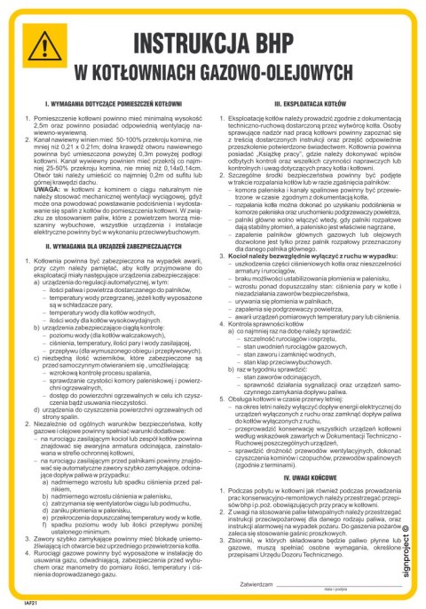 IAF21 Instrukcja BHP w kotłowniach olejowo-gazowych, 245x350 mm, FN - Folia samoprzylepna IAF21 Instrukcja BHP w kotłowniach olejowo-gazowych, 245x350 mm, FN - Folia samoprzylepna