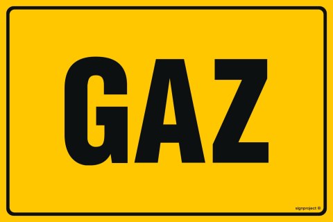 Znak JD015 Gaz, 100x75 mm, BN - Płyta żółta 0,6mm Znak JD015 Gaz, 100x75 mm, BN - Płyta żółta 0,6mm