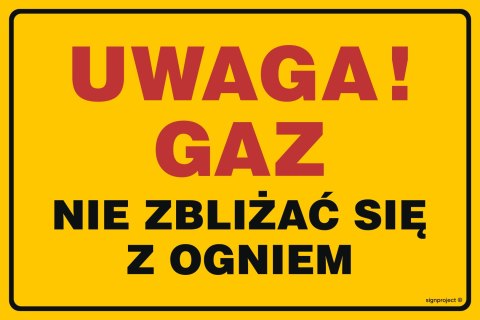 Znak JD016 Uwaga! Gaz - nie zbliżać się z ogniem, 200x150 mm, PN - Płyta 1 mm Znak JD016 Uwaga! Gaz - nie zbliżać się z ogniem, 200x150 mm, PN - Płyta 1 mm