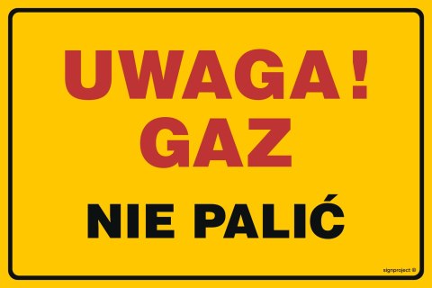 Znak JD017 Uwaga gaz! Nie palić, 100x75 mm, PN - Płyta 1 mm Znak JD017 Uwaga gaz! Nie palić, 100x75 mm, PN - Płyta 1 mm
