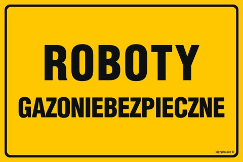 Znak JD022 Roboty gazoniebezpieczne, 800x600 mm, PN - Płyta 1 mm Znak JD022 Roboty gazoniebezpieczne, 800x600 mm, PN - Płyta 1 mm