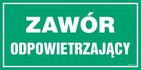 Znak JD024 Zawór odpowietrzający, 300x150 mm, PN - Płyta 1 mm Znak JD024 Zawór odpowietrzający, 300x150 mm, PN - Płyta 1 mm
