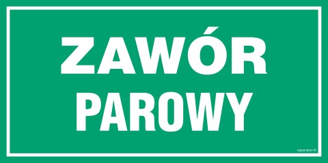 Znak JD029 Zawór parowy, 400x200 mm, PN - Płyta 1 mm