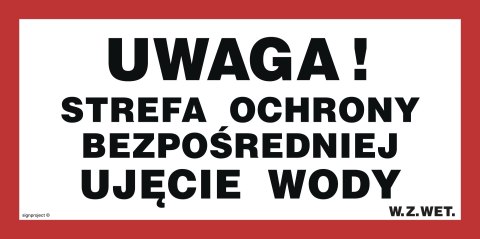 Znak JD030 Uwaga! Strefa ochrony bezpośredniej. Ujęcie wody, 600x300 mm, FN - Folia samoprzylepna Znak JD030 Uwaga! Strefa ochrony bezpośredniej. Ujęcie wody, 600x300 mm, FN - Folia samoprzylepna