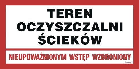 Znak JD031 Teren oczyszczalni ścieków. Nieupoważnionym wstęp wzbroniony, 1000x500 mm, FN - Folia samoprzylepna Znak JD031 Teren oczyszczalni ścieków. Nieupoważnionym wstęp wzbroniony, 1000x500 mm, FN - Folia samoprzylepna