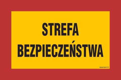Znak JE006 Strefa bezpieczeństwa, 600x400 mm, BN - Płyta żółta 0,6mm Znak JE006 Strefa bezpieczeństwa, 600x400 mm, BN - Płyta żółta 0,6mm