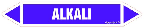 Znak JF016 Alkali - arkusz 16 naklejek, 140x25 mm, FN - Folia samoprzylepna