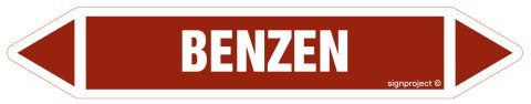 Znak JF036 BENZEN - arkusz 4 naklejek, 338x60 mm, FN - Folia samoprzylepna