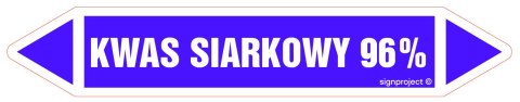 Znak JF251 KWAS SIARKOWY 96% - arkusz 5 naklejek, 225x40 mm, FN - Folia samoprzylepna