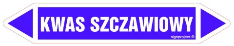 Znak JF254 KWAS SZCZAWIOWY - arkusz 2 naklejek, 563x100 mm, FN - Folia samoprzylepna Znak JF254 KWAS SZCZAWIOWY - arkusz 2 naklejek, 563x100 mm, FN - Folia samoprzylepna