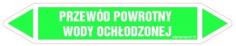 Znak JF373 PRZEWÓD POWROTNY WODY OCHŁODZONEJ - arkusz 16 naklejek, 140x25 mm, FN - Folia samoprzylepna