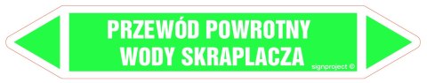 Znak JF374 PRZEWÓD POWROTNY WODY SKRAPLACZA - arkusz 4 naklejek, 338x60 mm, FN - Folia samoprzylepna Znak JF374 PRZEWÓD POWROTNY WODY SKRAPLACZA - arkusz 4 naklejek, 338x60 mm, FN - Folia samoprzylepna