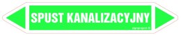 Znak JF433 SPUST KANALIZACYJNY - arkusz 4 naklejek, 338x60 mm, FN - Folia samoprzylepna