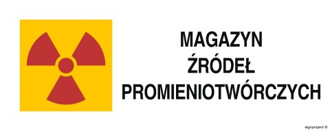 Znak KA013 Znak ostrzegawczy do oznakowania magazynu źródeł promieniotwórczych, 250x100 mm, FN - Folia samoprzylepna Znak KA013 Znak ostrzegawczy do oznakowania magazynu źródeł promieniotwórczych, 250x100 mm, FN - Folia samoprzylepna