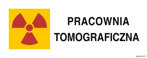 Znak KA018 Pracownia tomograficzna, 250x100 mm, PN - Płyta 1 mm Znak KA018 Pracownia tomograficzna, 250x100 mm, PN - Płyta 1 mm