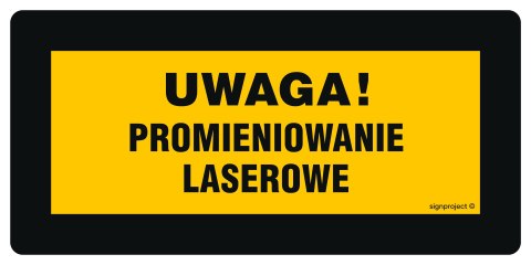 Znak KB002 Uwaga! Światło laserowe, 200x100 mm, PN - Płyta 1 mm Znak KB002 Uwaga! Światło laserowe, 200x100 mm, PN - Płyta 1 mm