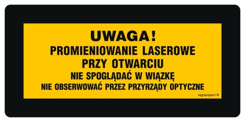 Znak KB007 Uwaga niewidzialne promieniowanie laserowe, 400x200 mm, PN - Płyta 1 mm Znak KB007 Uwaga niewidzialne promieniowanie laserowe, 400x200 mm, PN - Płyta 1 mm