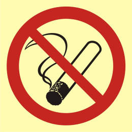 Palenie tytoniu zabronione, 10x10 cm, PCV 1 mm