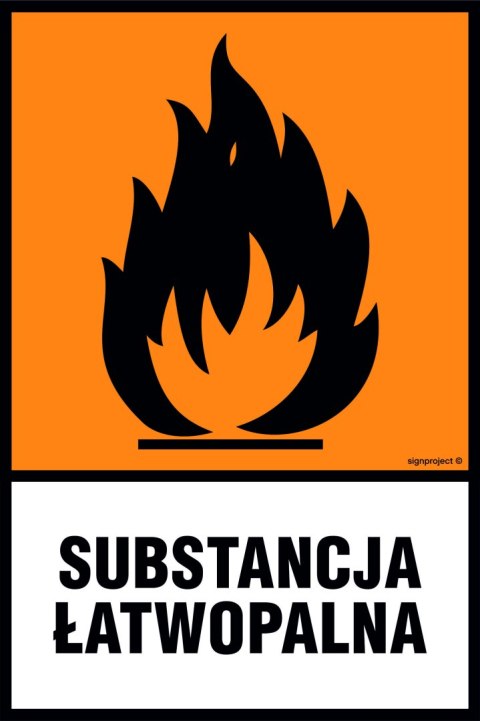 Znak LB006 Substancja łatwopalna, 150x225 mm, PN - Płyta 1 mm Znak LB006 Substancja łatwopalna, 150x225 mm, PN - Płyta 1 mm
