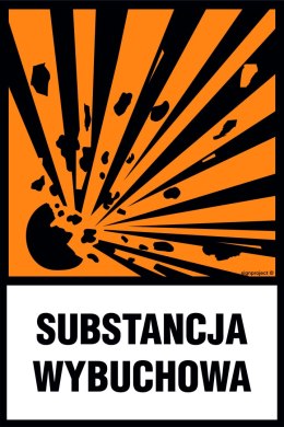 Znak LB008 Substancja wybuchowa, 75x100 mm, FN - Folia samoprzylepna