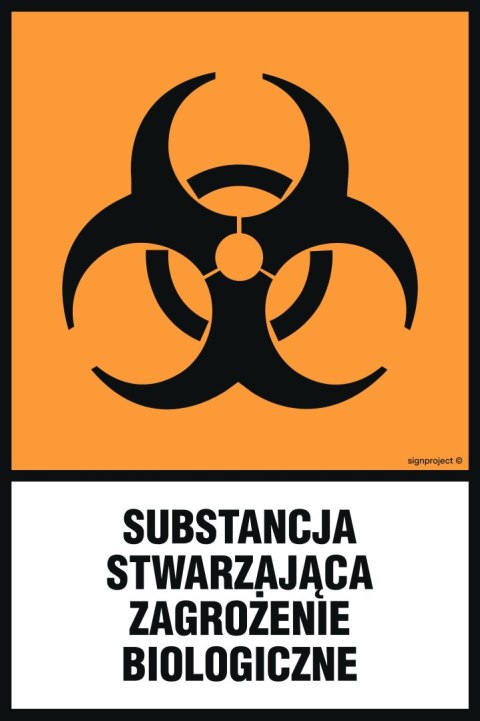 Znak LB009 Substancja stwarzająca zagrożenie biologiczne, 250x375 mm, PN - Płyta 1 mm Znak LB009 Substancja stwarzająca zagrożenie biologiczne, 250x375 mm, PN - Płyta 1 mm