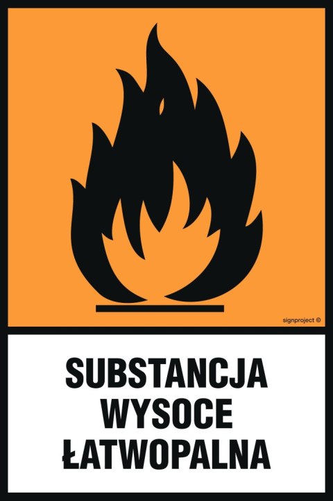 Znak LB012 Substancja wysoce łatwopalna, 150x225 mm, PN - Płyta 1 mm Znak LB012 Substancja wysoce łatwopalna, 150x225 mm, PN - Płyta 1 mm