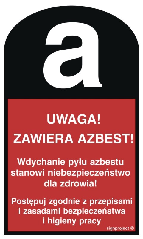 Znak LC003 Uwaga! Zawiera azbest, 90x150 mm, FN - Folia samoprzylepna Znak LC003 Uwaga! Zawiera azbest, 90x150 mm, FN - Folia samoprzylepna