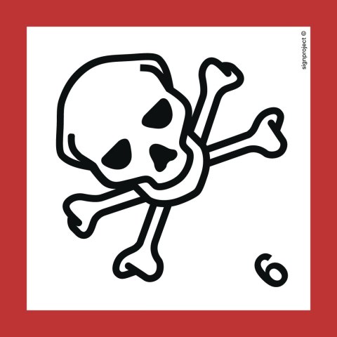 Znak LD006 Produkt bardzo toksyczny - arkusz 48 naklejek, 25x25 mm, FN - Folia samoprzylepna Znak LD006 Produkt bardzo toksyczny - arkusz 48 naklejek, 25x25 mm, FN - Folia samoprzylepna
