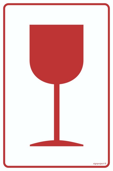 Znak MA012 Ładunek łatwotłukący, 100x150 mm, FN - Folia samoprzylepna