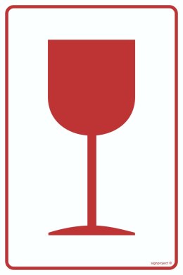 Znak MA012 Ładunek łatwotłukący, 75x100 mm, FN - Folia samoprzylepna