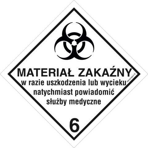 Znak MB019 Materiały zakaźne, 250x250 mm, FN - Folia samoprzylepna Znak MB019 Materiały zakaźne, 250x250 mm, FN - Folia samoprzylepna