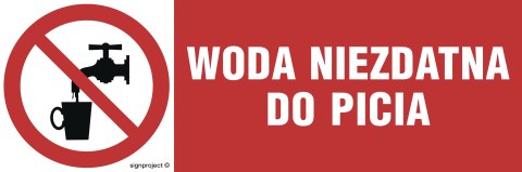 Znak NA005 Woda niezdatna do picia, 600x200 mm, PN - Płyta 1 mm Znak NA005 Woda niezdatna do picia, 600x200 mm, PN - Płyta 1 mm