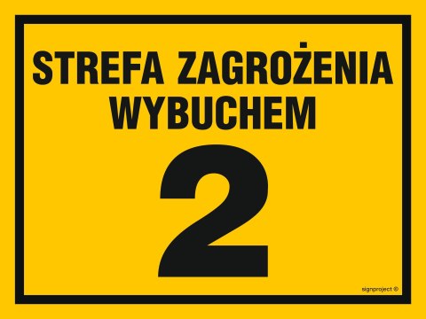Znak NB006 Strefa zagrożenia wybuchem 2, 300x225 mm, BN - Płyta żółta 0,6mm Znak NB006 Strefa zagrożenia wybuchem 2, 300x225 mm, BN - Płyta żółta 0,6mm