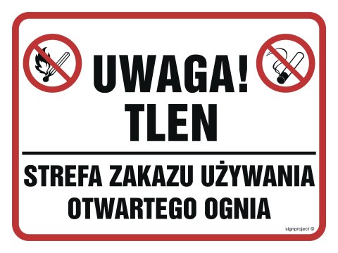 Znak NB015 Uwaga tlen! Strefa zakazu używania otwartego ognia, 300x225 mm, PN - Płyta 1 mm Znak NB015 Uwaga tlen! Strefa zakazu używania otwartego ognia, 300x225 mm, PN - Płyta 1 mm
